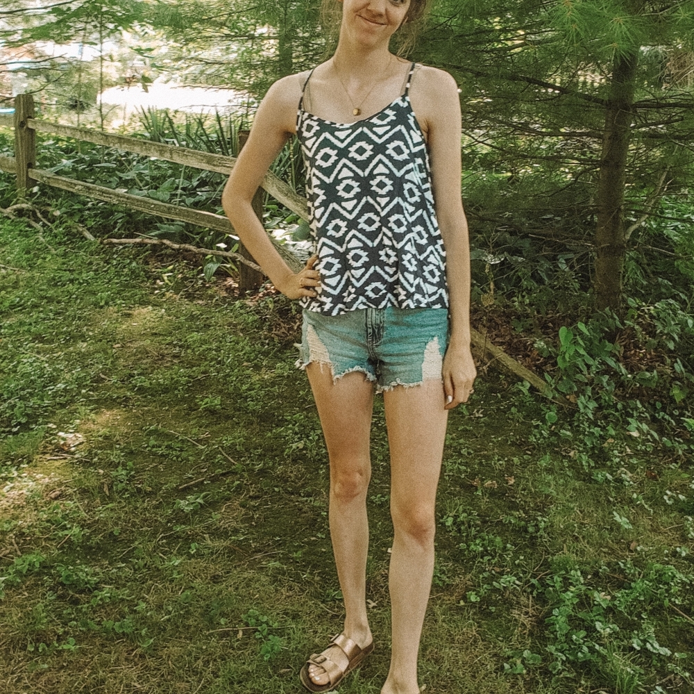 Navy blue tribal tank